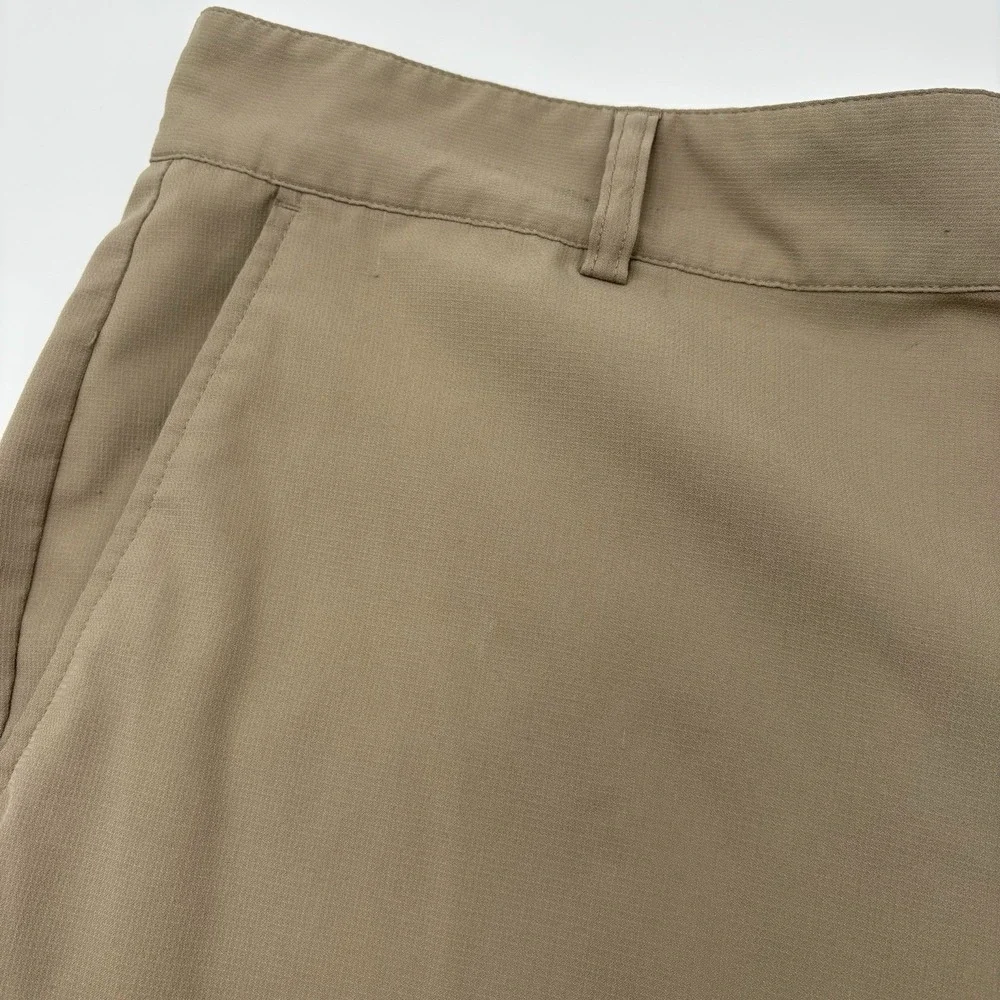 Adidas Golf Shorts Men 36 Khaki Tan Flat Front Performance Athletic W56387
